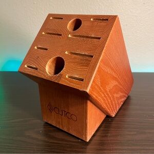CUTCO #1741 Honey Oak Solid Wood 10 Slot Homemaker Knife Block Made In USA